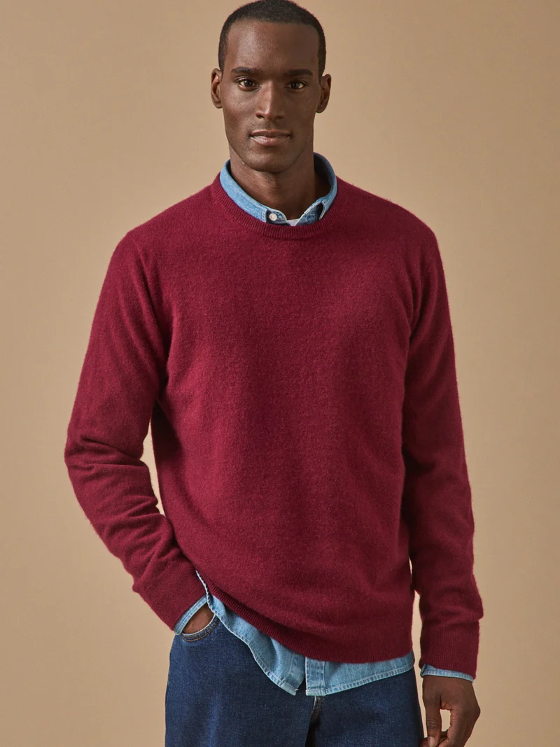 Herrenpullover mit Rundhalsausschnitt – Cashmere-Kollektion