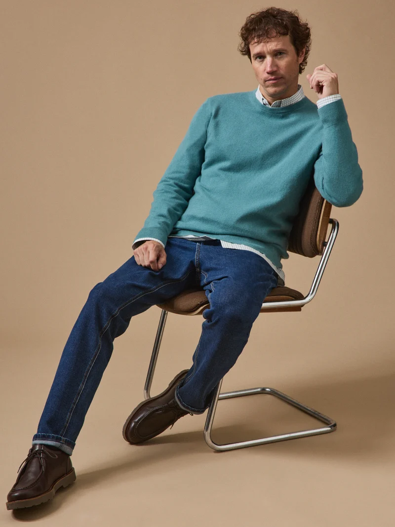 Herrenpullover mit Rundhalsausschnitt – Cashmere-Kollektion