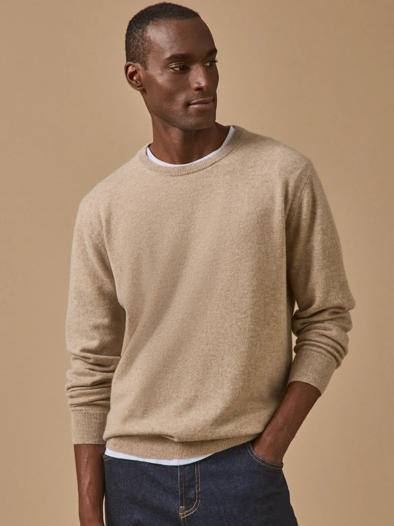 Herrenpullover mit Rundhalsausschnitt – Cashmere-Kollektion