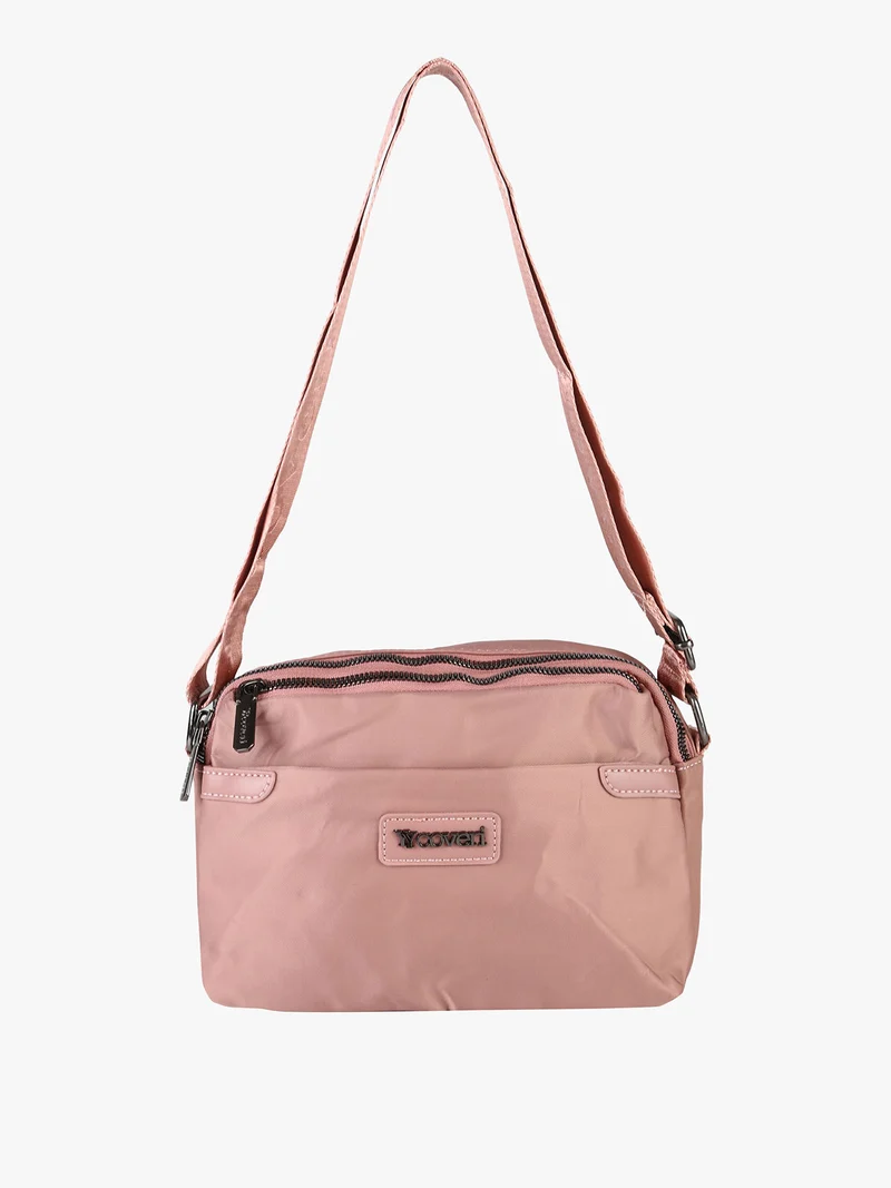 Borsa a tracolla da donna in nylon - rosa