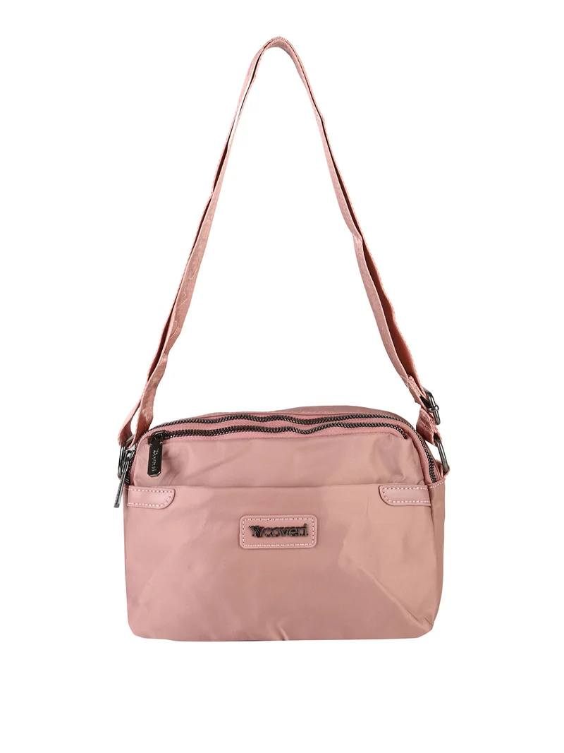 Borsa a tracolla da donna in nylon - rosa