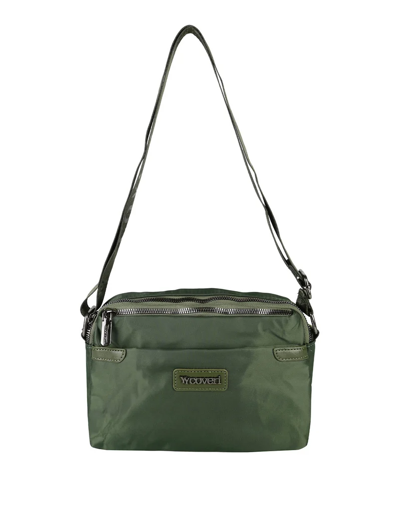Borsa a tracolla da donna in nylon - verde