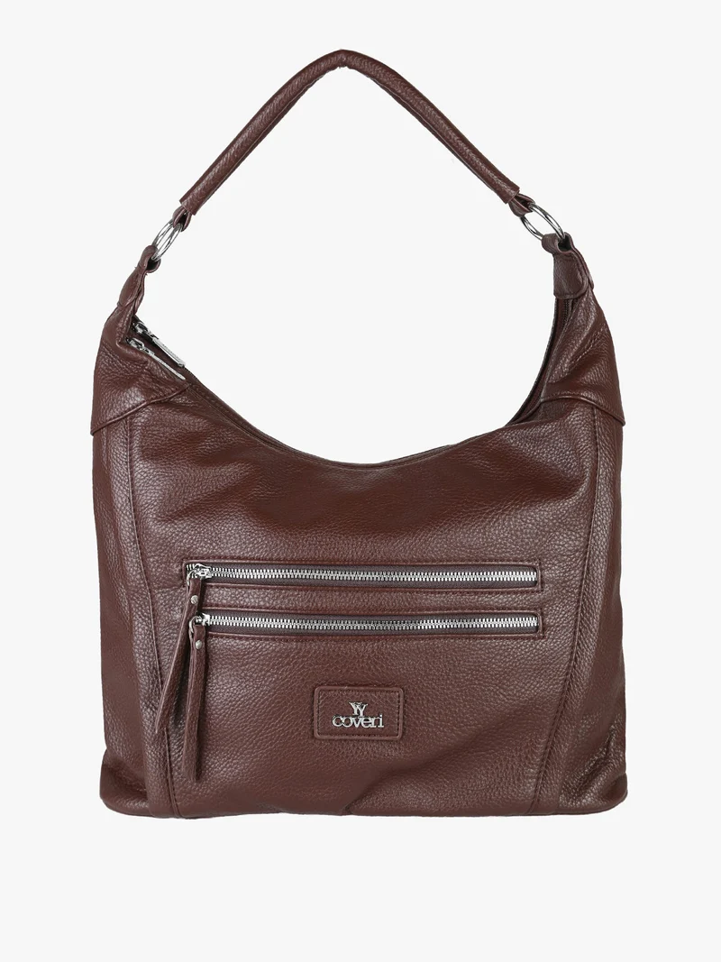 Borsa a spalla hobo in ecopelle - moro