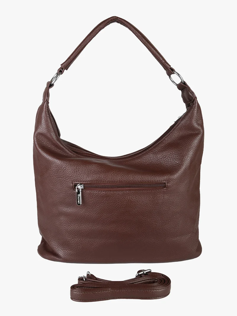 Borsa a spalla hobo in ecopelle - moro