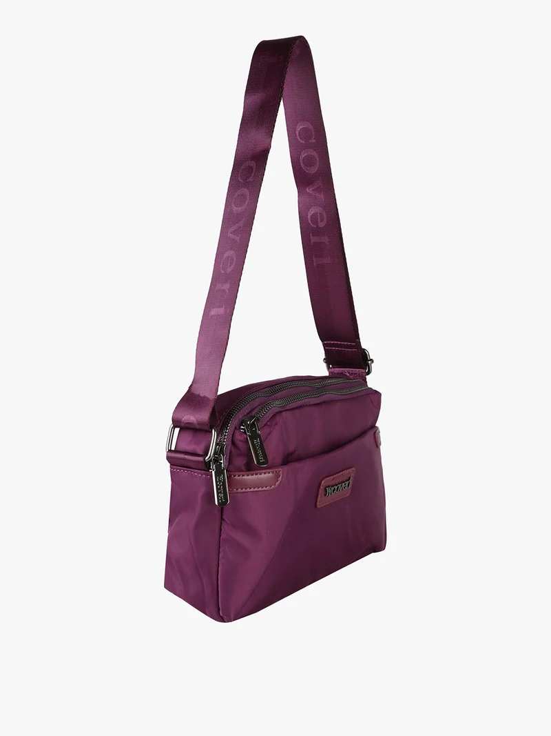 Borsa a tracolla da donna in nylon - porpora