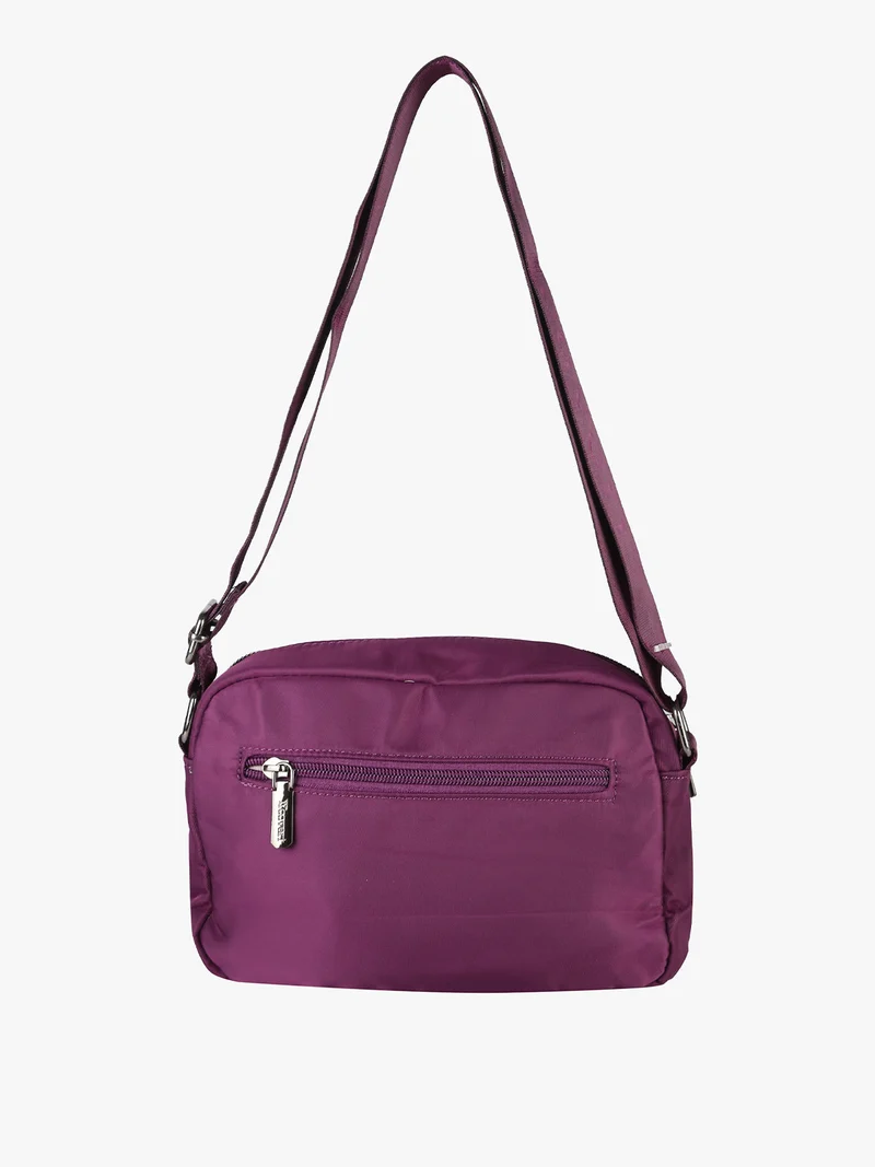 Borsa a tracolla da donna in nylon - porpora