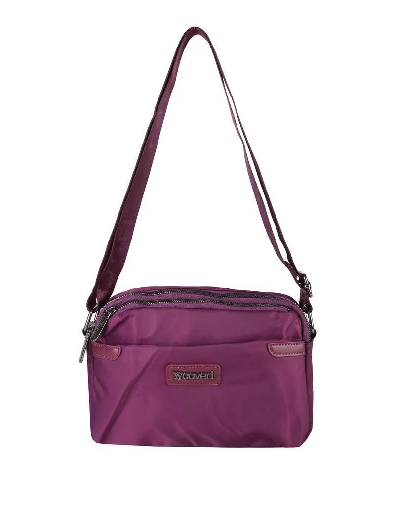 Borsa a tracolla da donna in nylon - porpora