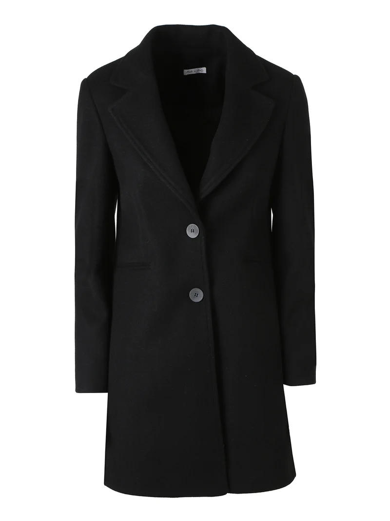 Cappotto classico da donna con bottoni - nero