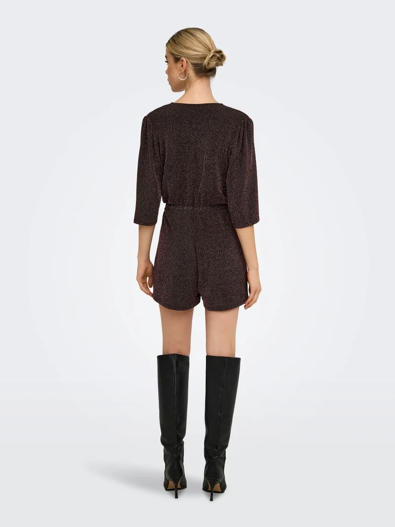ONLCAROL GLITTER 3/4 PLAYSUIT CS JRS