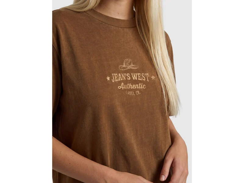 Oversize-T-Shirt mit Western-Print