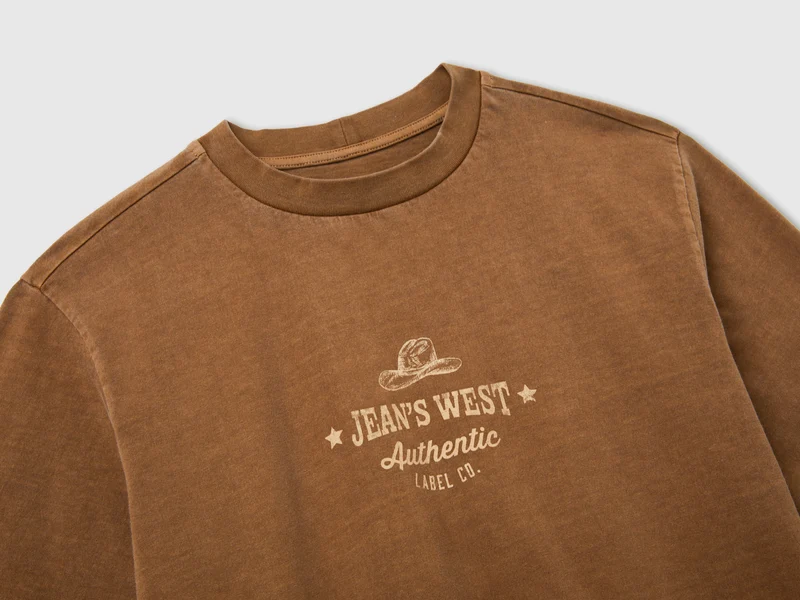 Oversize-T-Shirt mit Western-Print