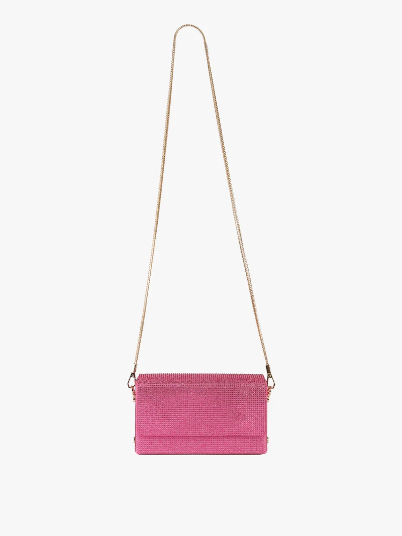 Pochette elegante da donna con strass - rosa
