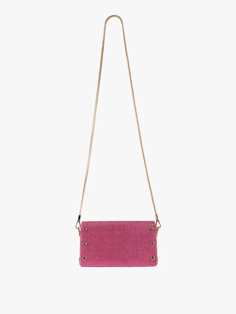 Pochette elegante da donna con strass - rosa