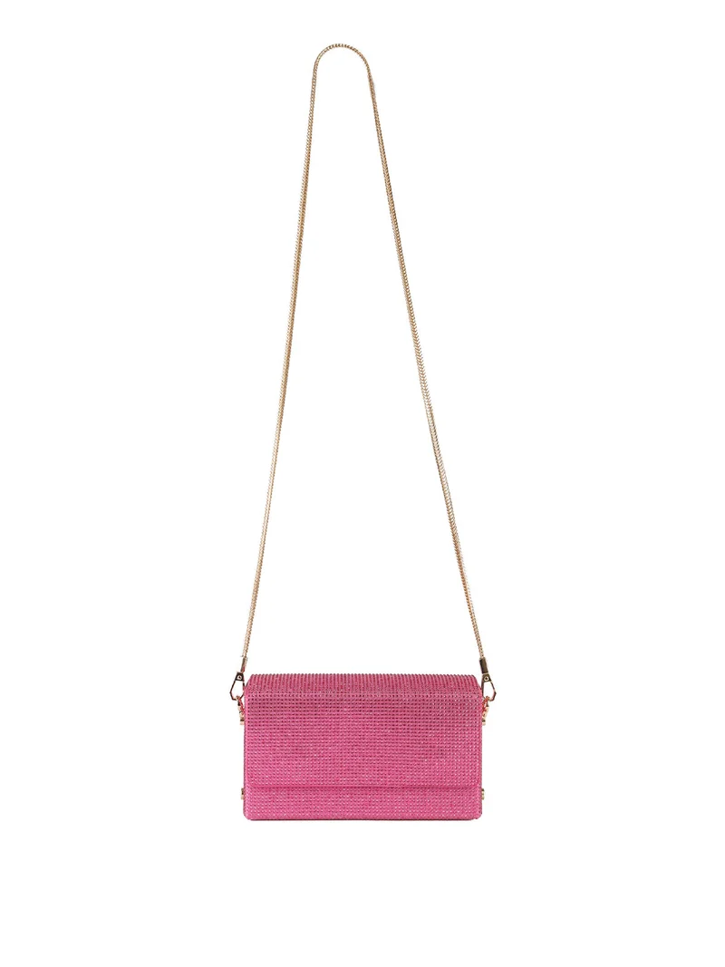Pochette elegante da donna con strass - rosa
