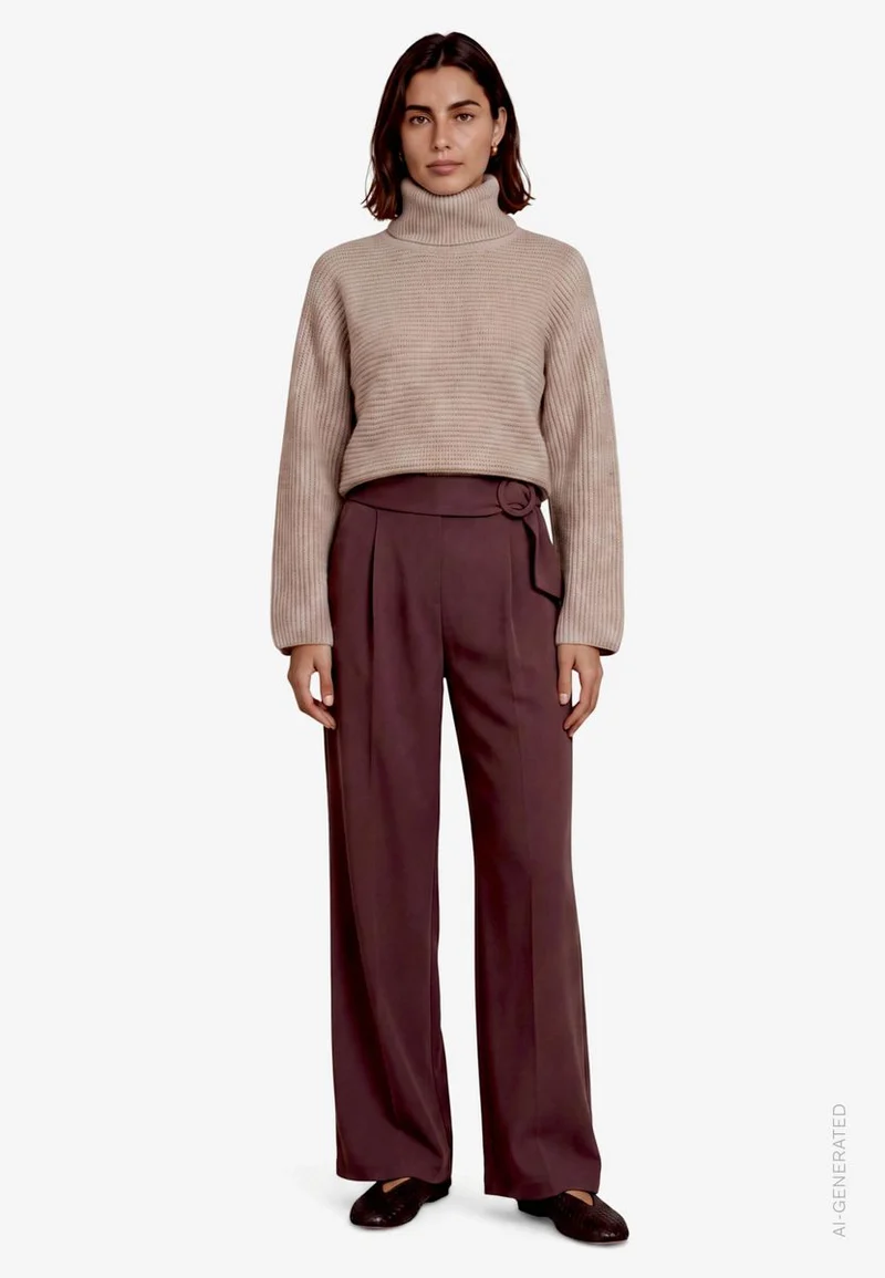 Damen Stoffhose mit Gürtel