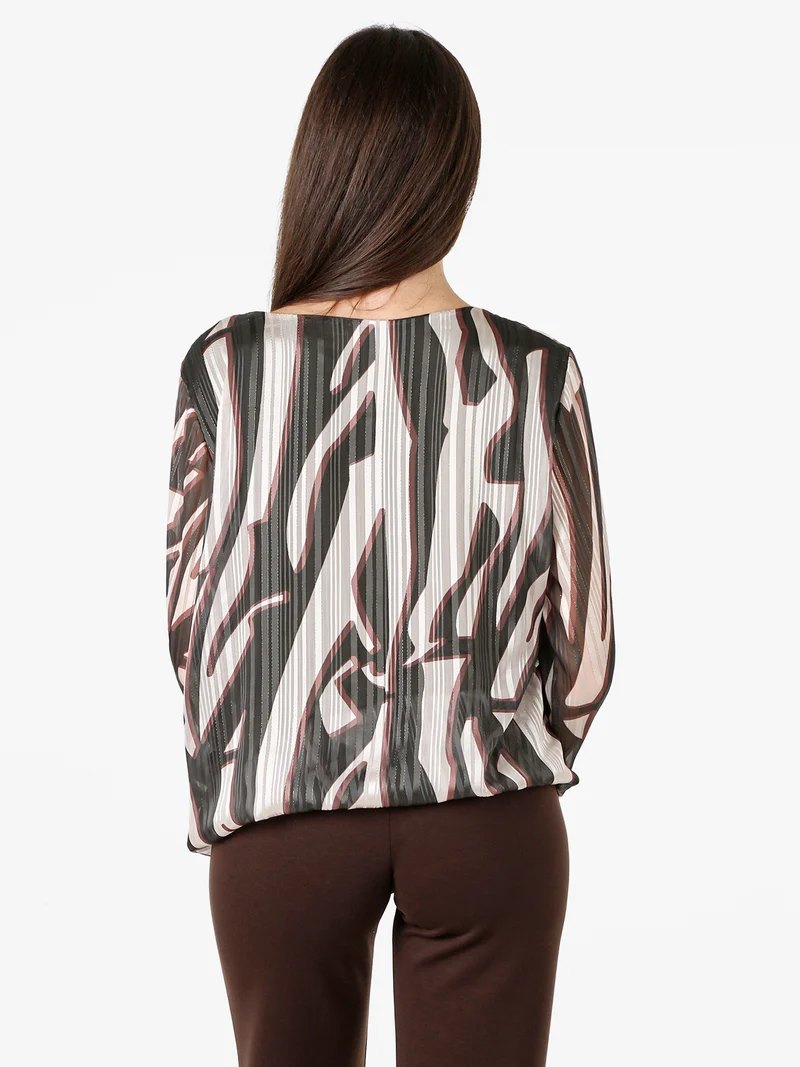 Blusa donna a maniche lunghe con dettaglio di strass - verde