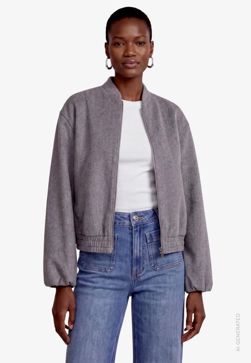 College Jacke Damen mit Reißverschluss