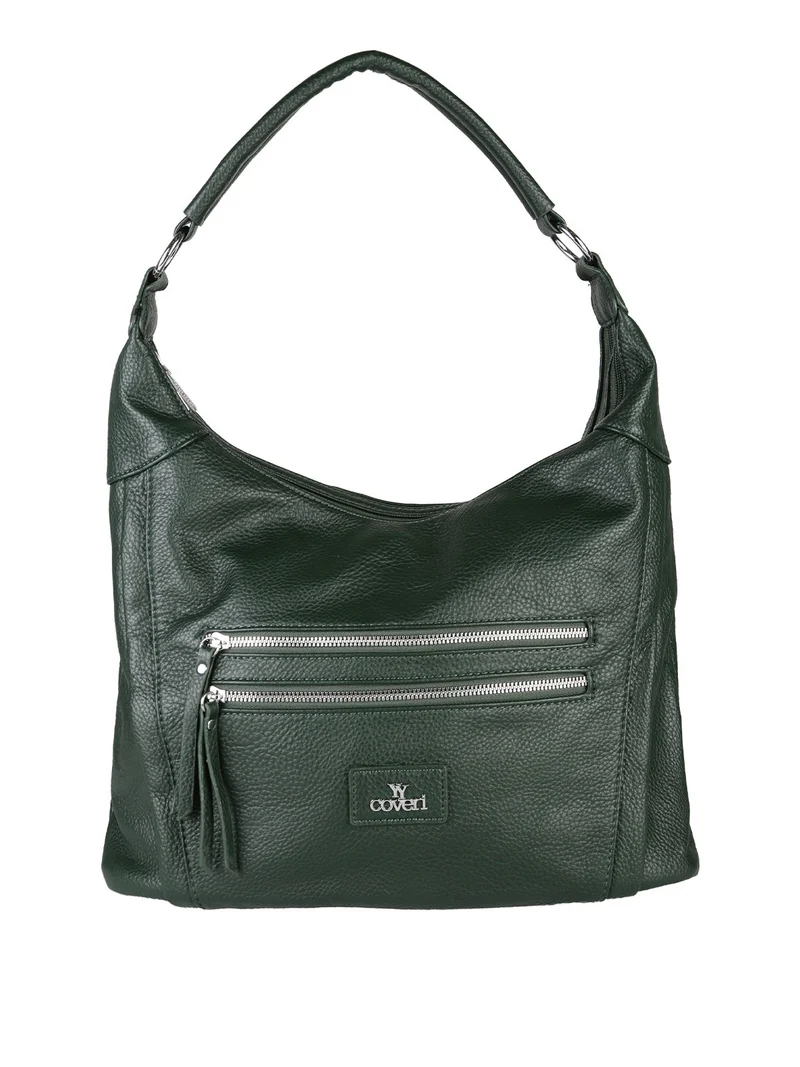 Borsa a spalla hobo in ecopelle - militare