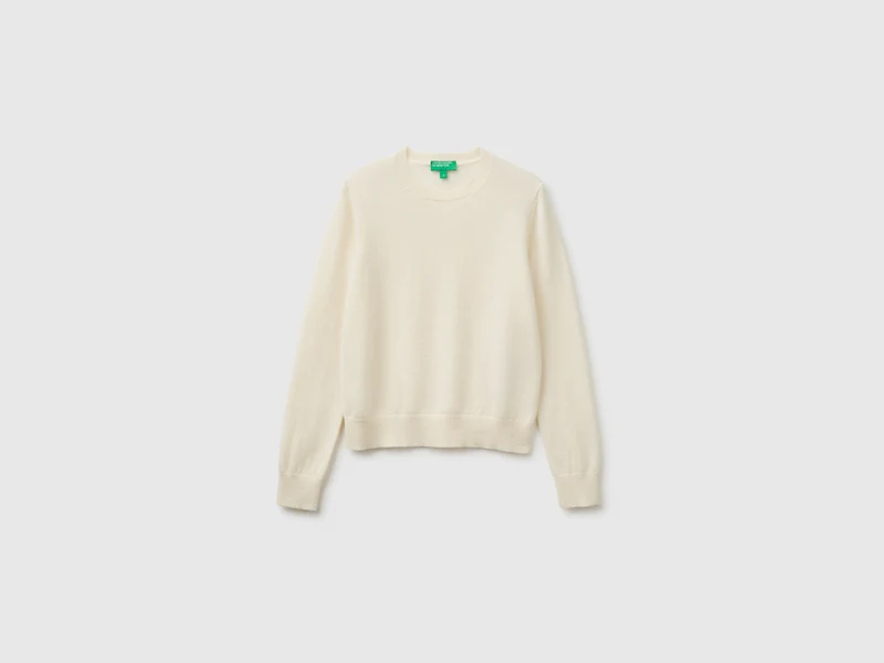 Cremefarbener Kaschmirpullover