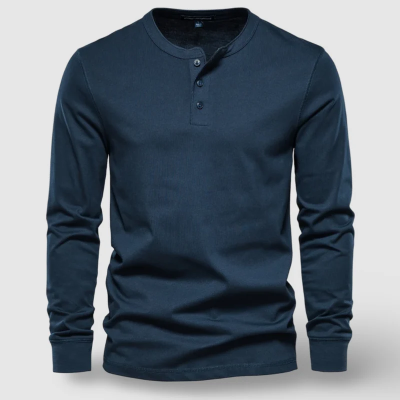 Elegant Cotton Long Sleeve Henley