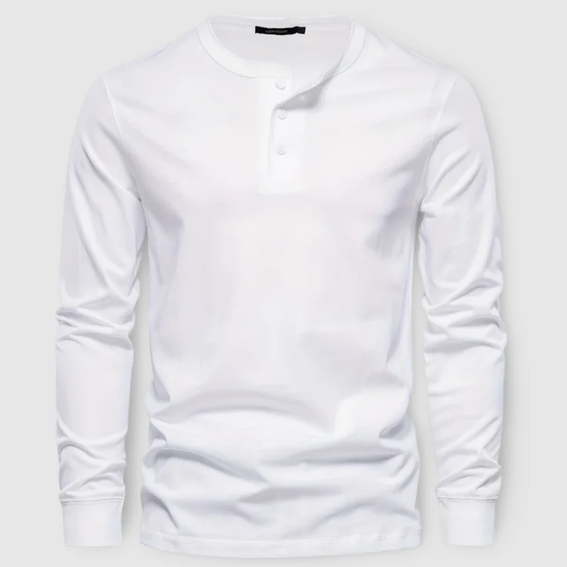 Elegant Cotton Long Sleeve Henley