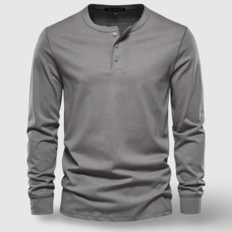 Elegant Cotton Long Sleeve Henley
