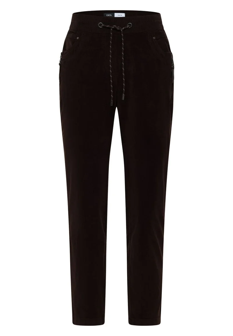 Mid Waist Slim Leg Hose im Casual Fit