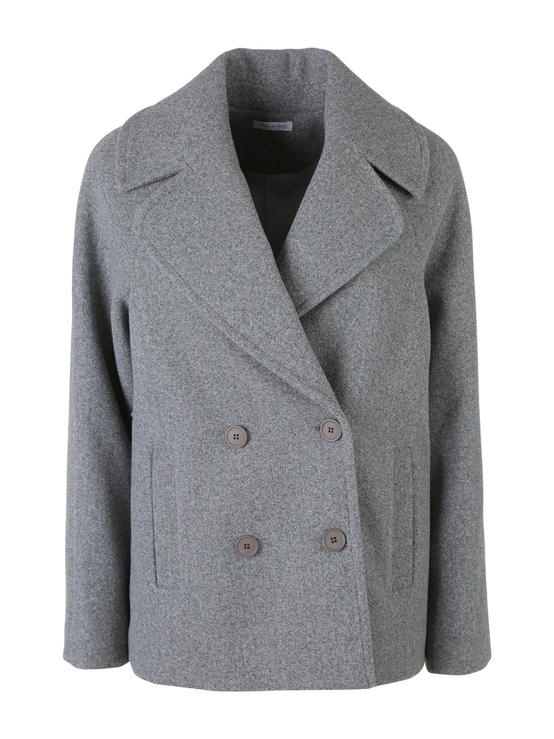 Cappotto corto da donna a doppiopetto - grigio