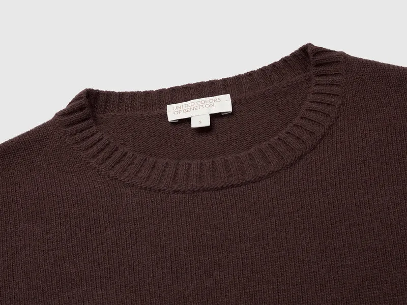 Kastenförmiger Pullover aus Wollmischung