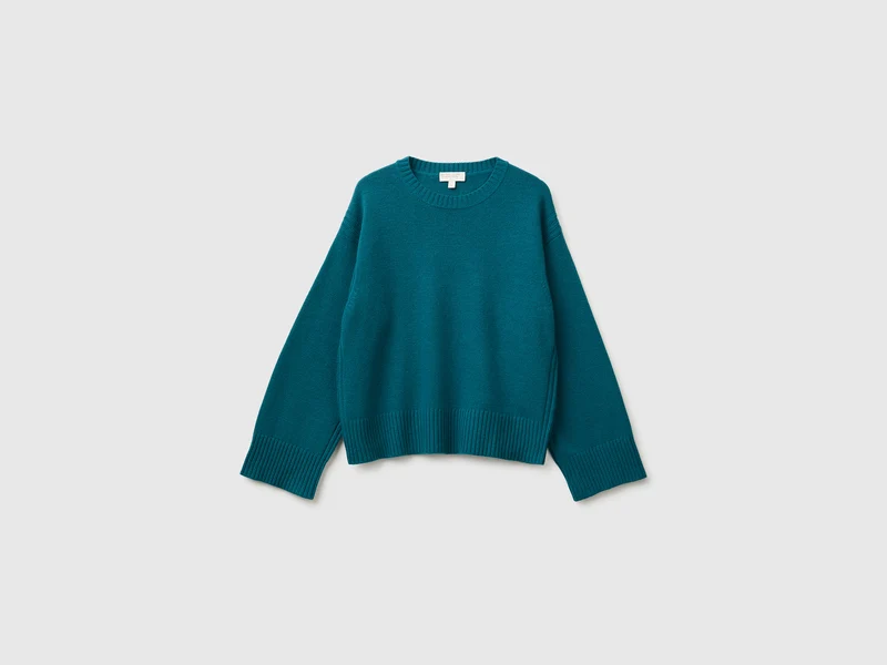 Kastenförmiger Pullover aus Wollmischung