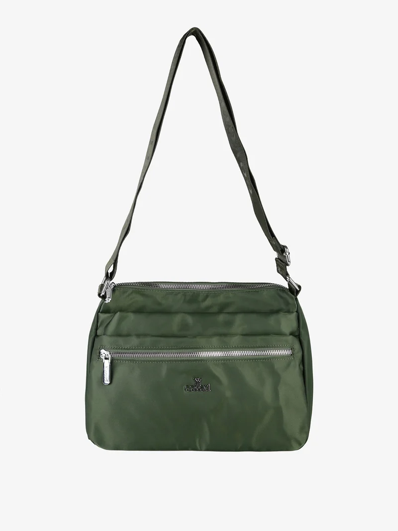 Borsa a tracolla da donna in nylon - verde