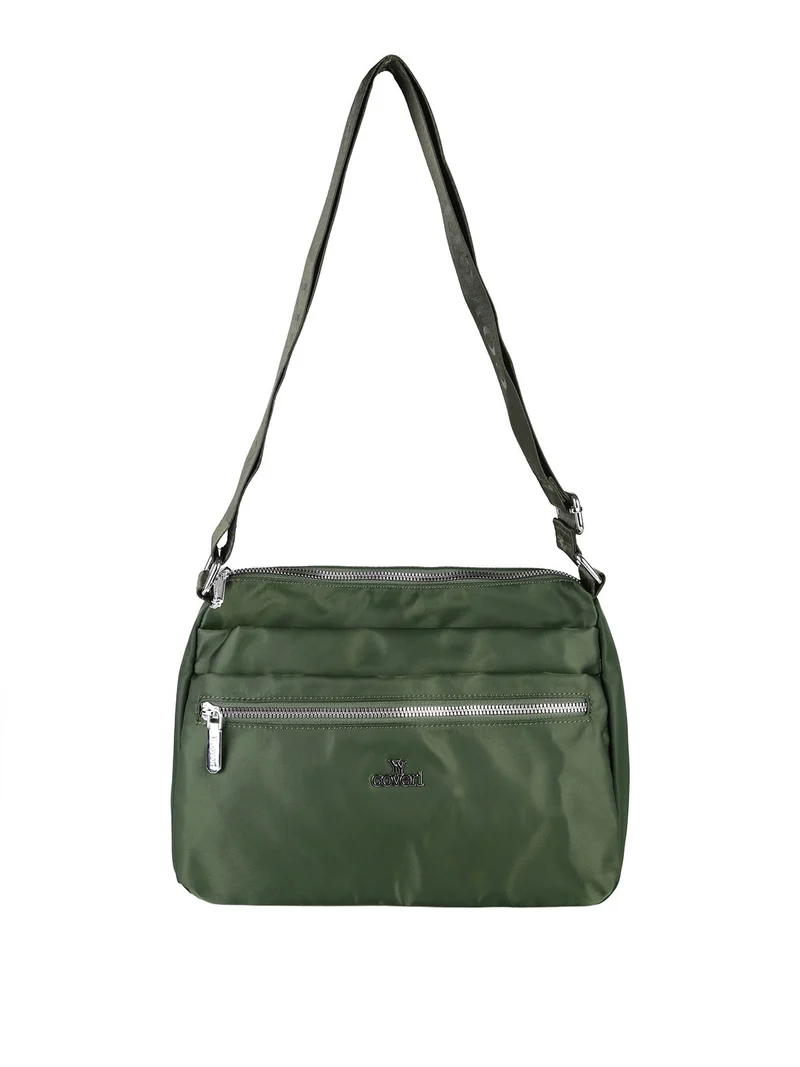 Borsa a tracolla da donna in nylon - verde