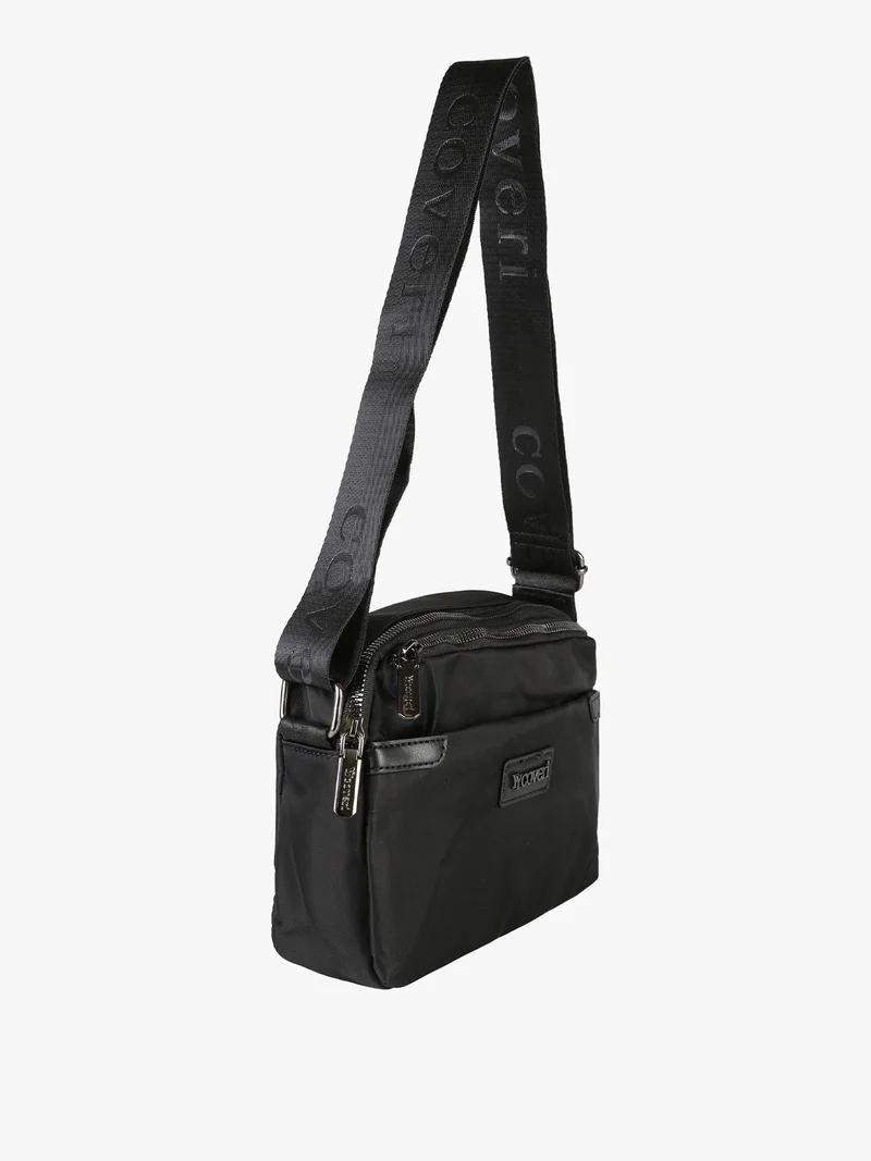 Borsa a tracolla da donna in nylon - nero