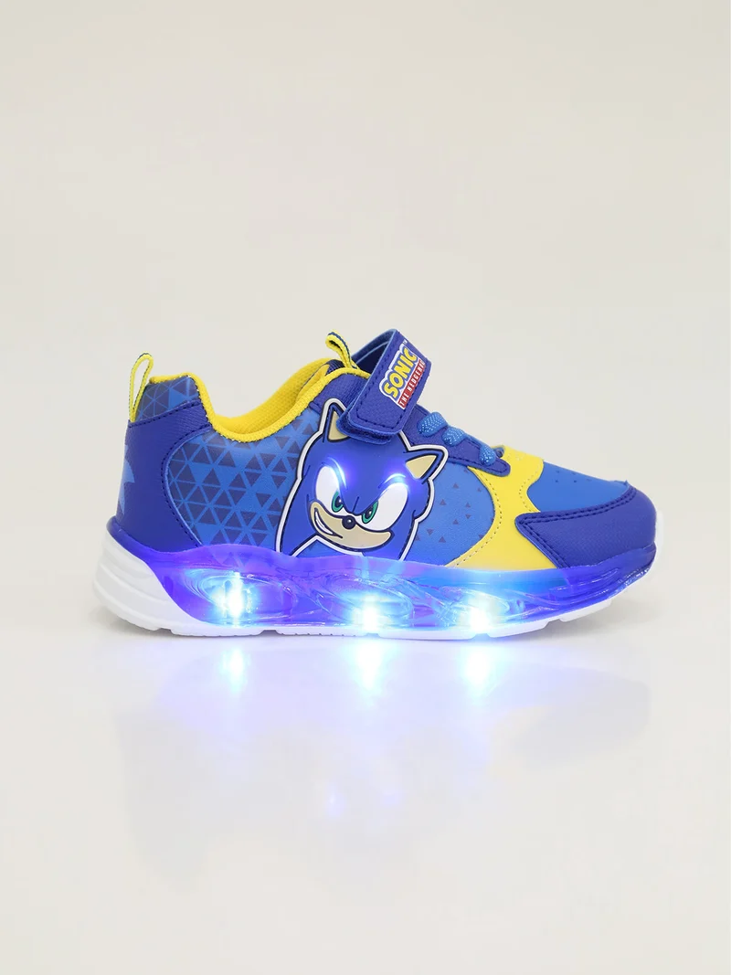 Sneakers da bambino con luci e chiusura con cinturino a strappo - blu