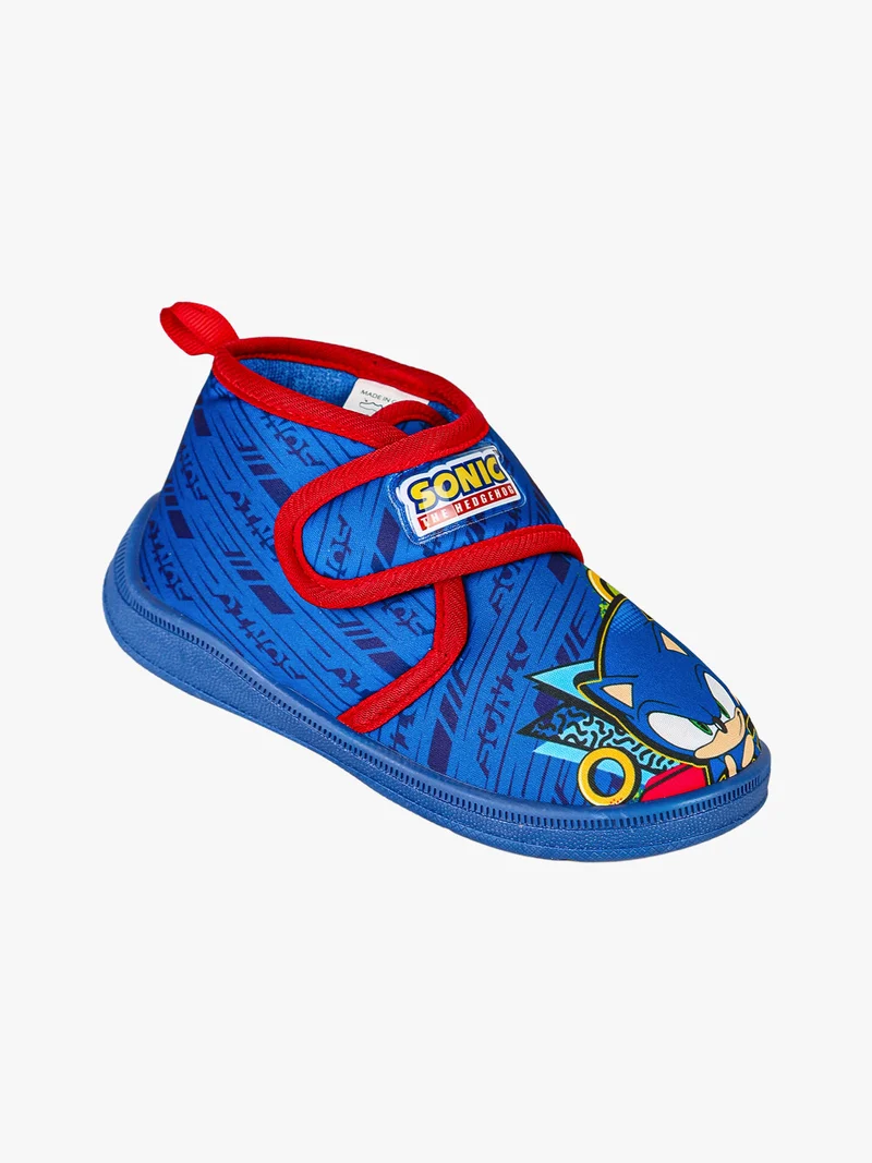 Pantofole alte da bambino con chiusura a strappo - blu