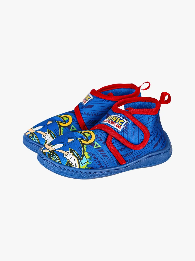 Pantofole alte da bambino con chiusura a strappo - blu