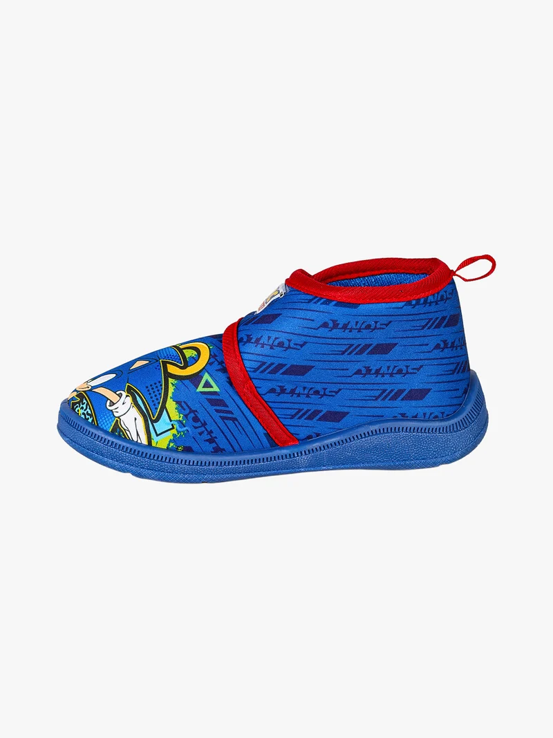 Pantofole alte da bambino con chiusura a strappo - blu