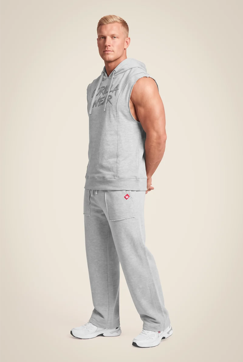 Asheville Raw Sleeveless Hoodie - Gray
