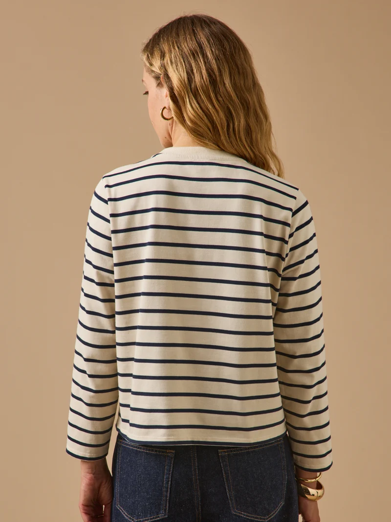 Damenbluse mit Streifen aus Bio-Baumwolle