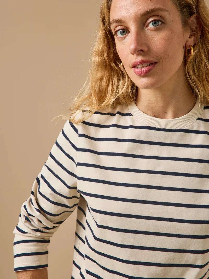 Damenbluse mit Streifen aus Bio-Baumwolle