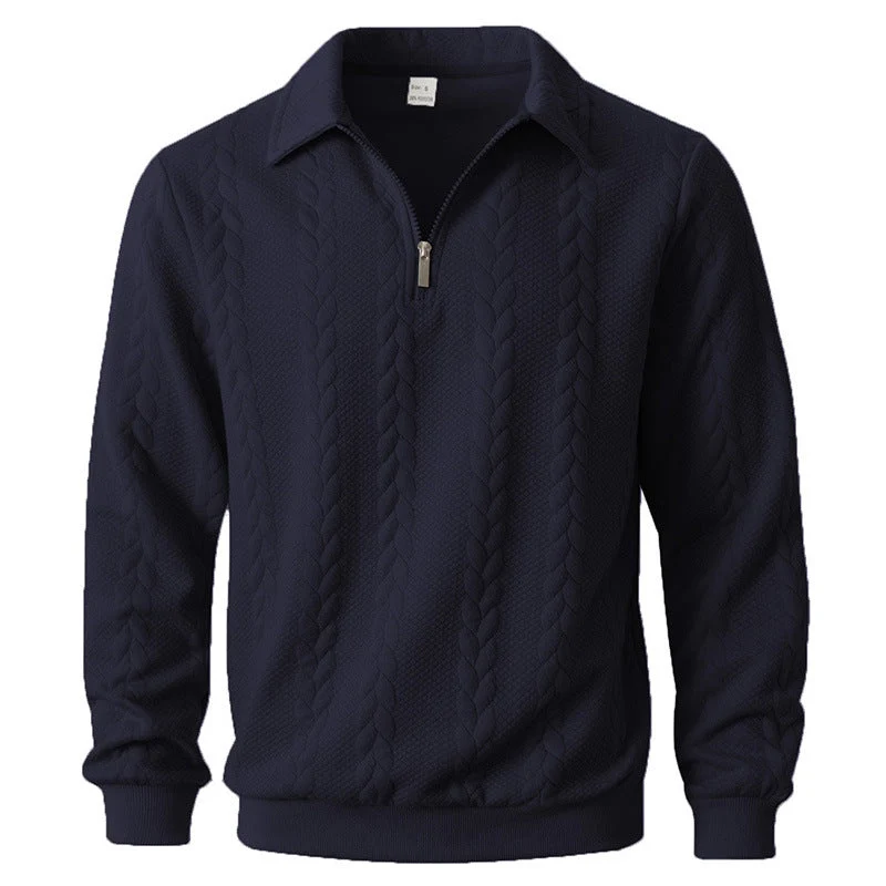 Elegant Patterned Zip Sweater