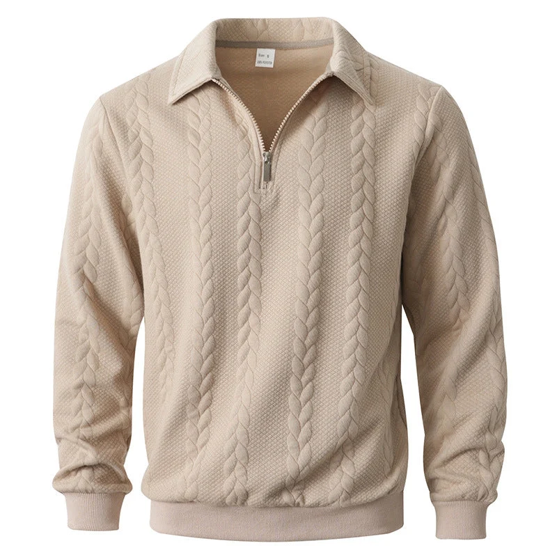 Elegant Patterned Zip Sweater
