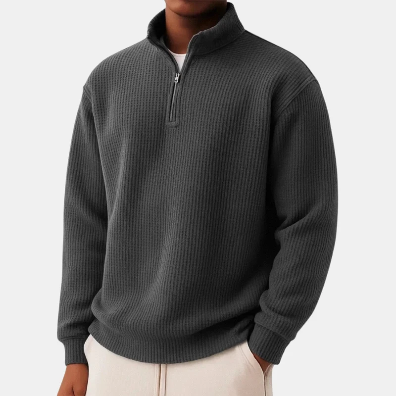 Elegant Knitted Zip Sweater