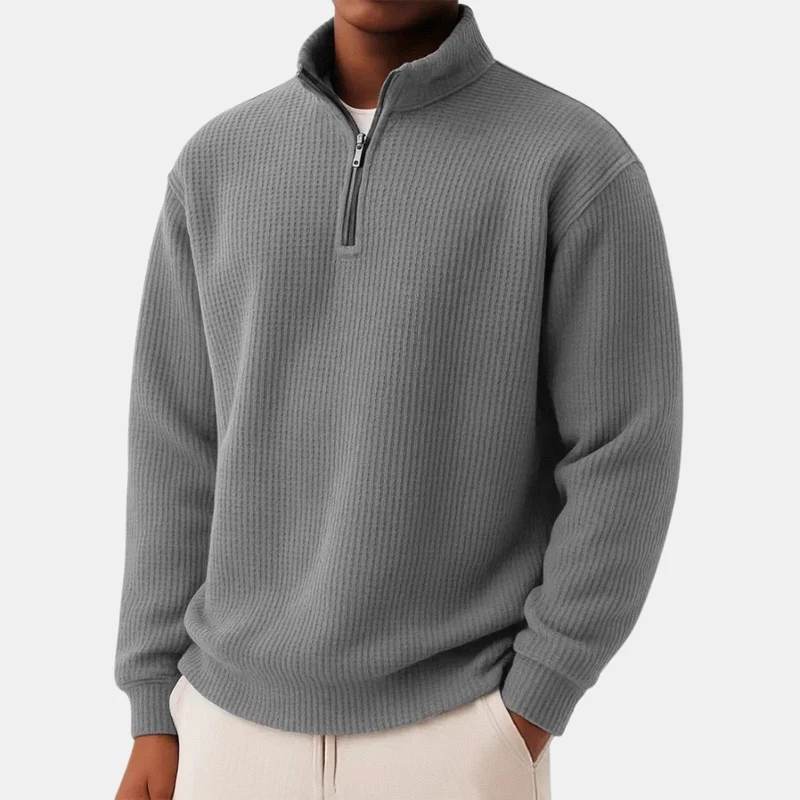 Elegant Knitted Zip Sweater