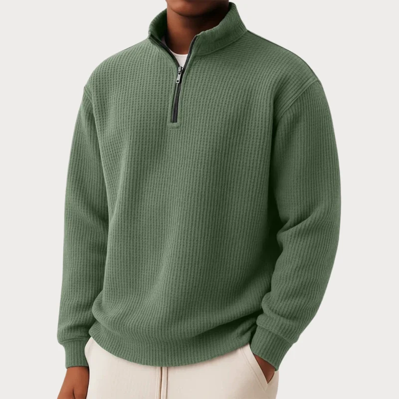 Elegant Knitted Zip Sweater