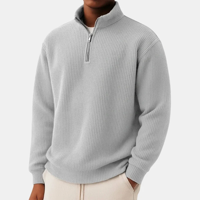 Elegant Knitted Zip Sweater