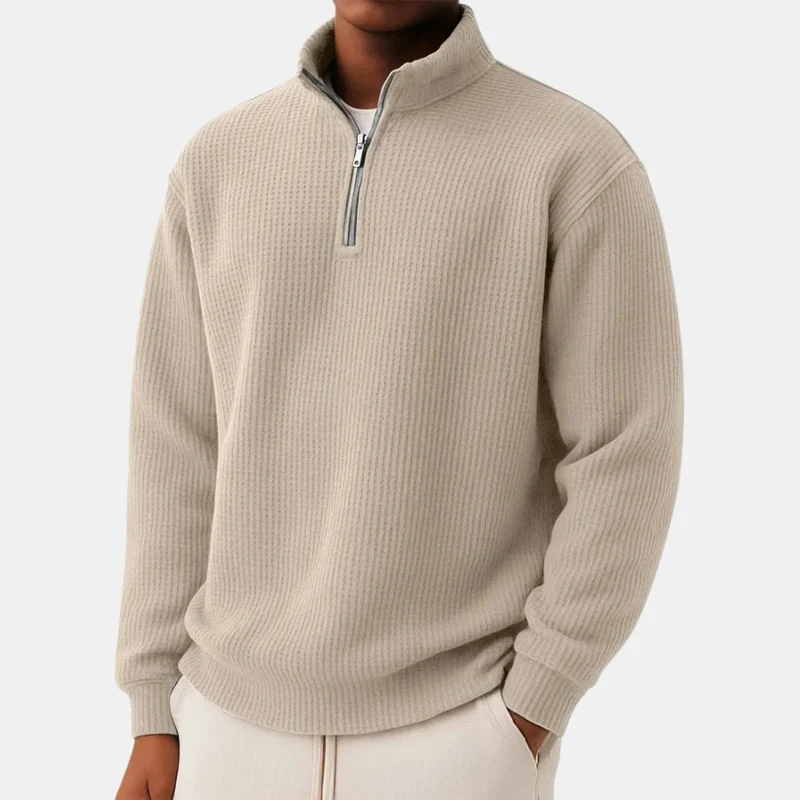 Elegant Knitted Zip Sweater