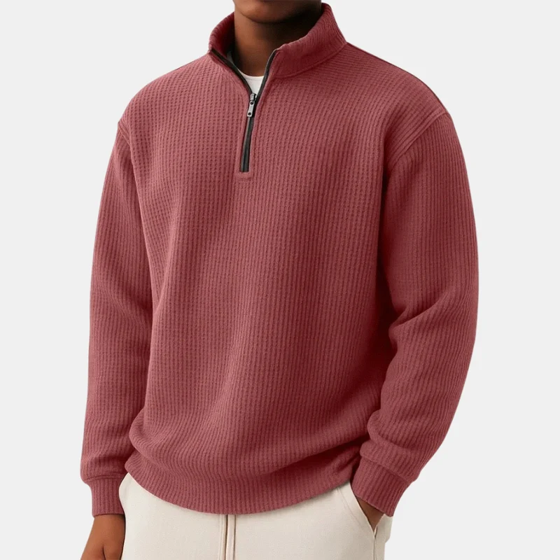 Elegant Knitted Zip Sweater
