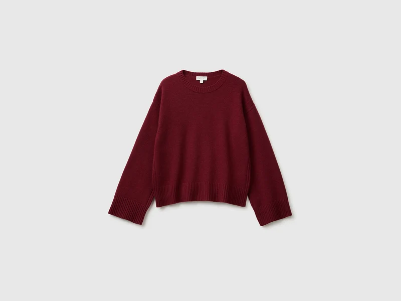Kastenförmiger Pullover aus Wollmischung