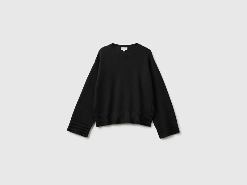 Kastenförmiger Pullover aus Wollmischung